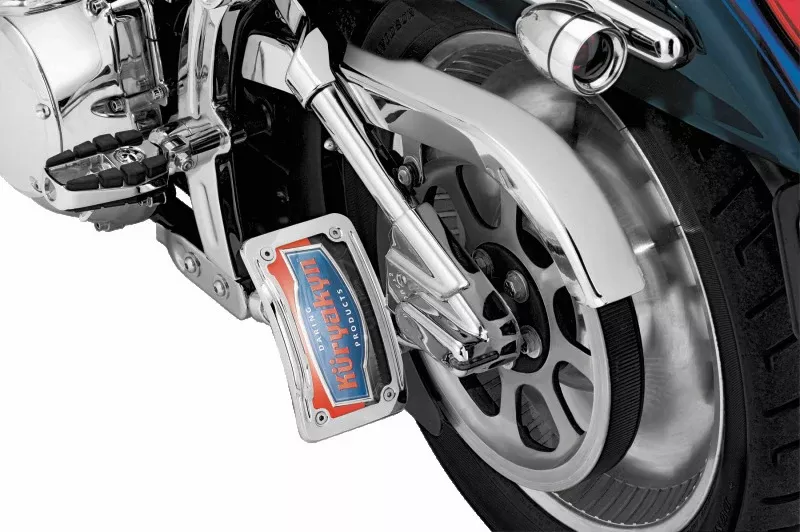 Kuryakyn Lighted Curved Vertical Side Mount License Plate Holder - Chrome - 9251