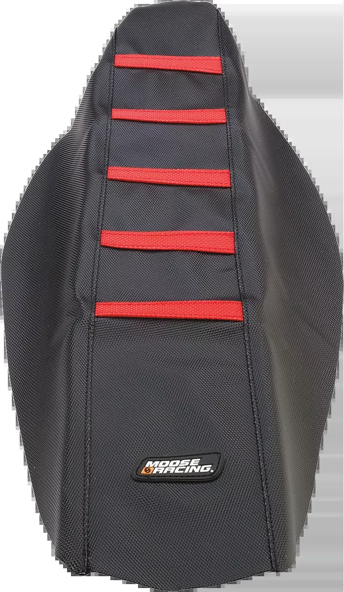 Ribbed Seat Cover - Black Cover/Red Ribs - Honda CRF250/450 '09-'17