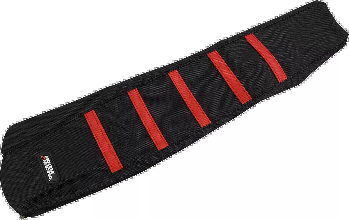 Ribbed Seat Cover - Black Cover/Red Ribs - Honda CRF250/450 '21-'25
