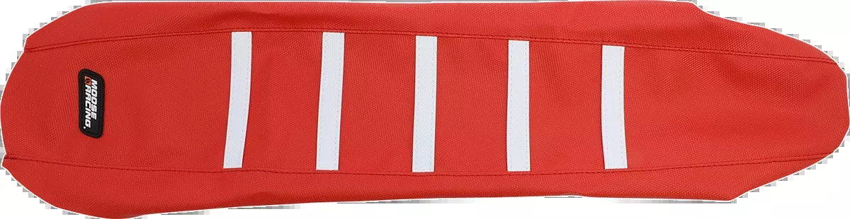 Ribbed Seat Cover - Red Cover/White Ribs - Gas Gas EC/EX/MC '21-'23